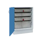 MBS - 65D spodní skříňka boxová, 1-dveřová, levá, 908x654x600, korpus bílý, dvířko pastelově modrá